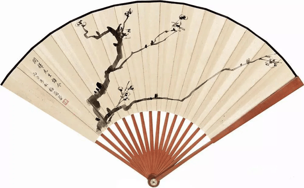 梅兰芳花鸟扇面清丽秀雅