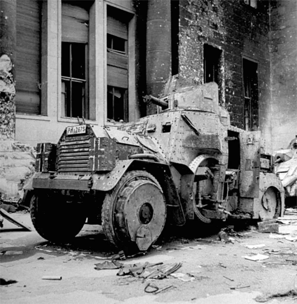 1945年被战争摧毁的柏林城市废墟照