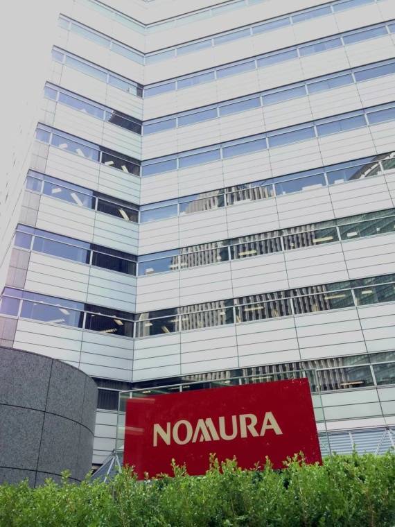 野村控股位于东京的总部大楼资料图.