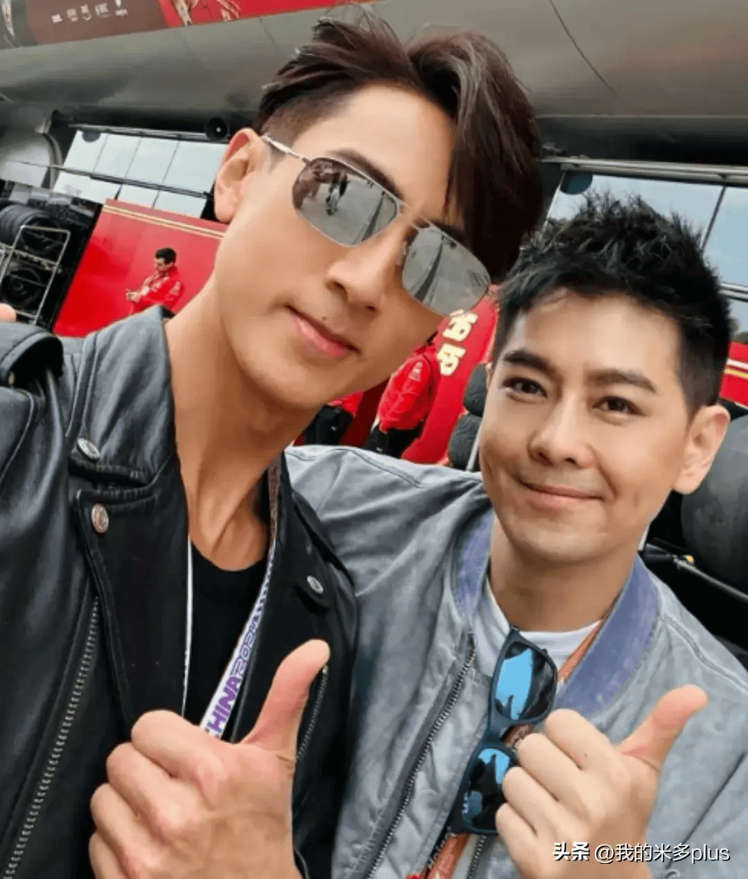 林俊杰晒f1赛场合影,49岁吴彦祖站c位好帅,林志颖吴尊也在场