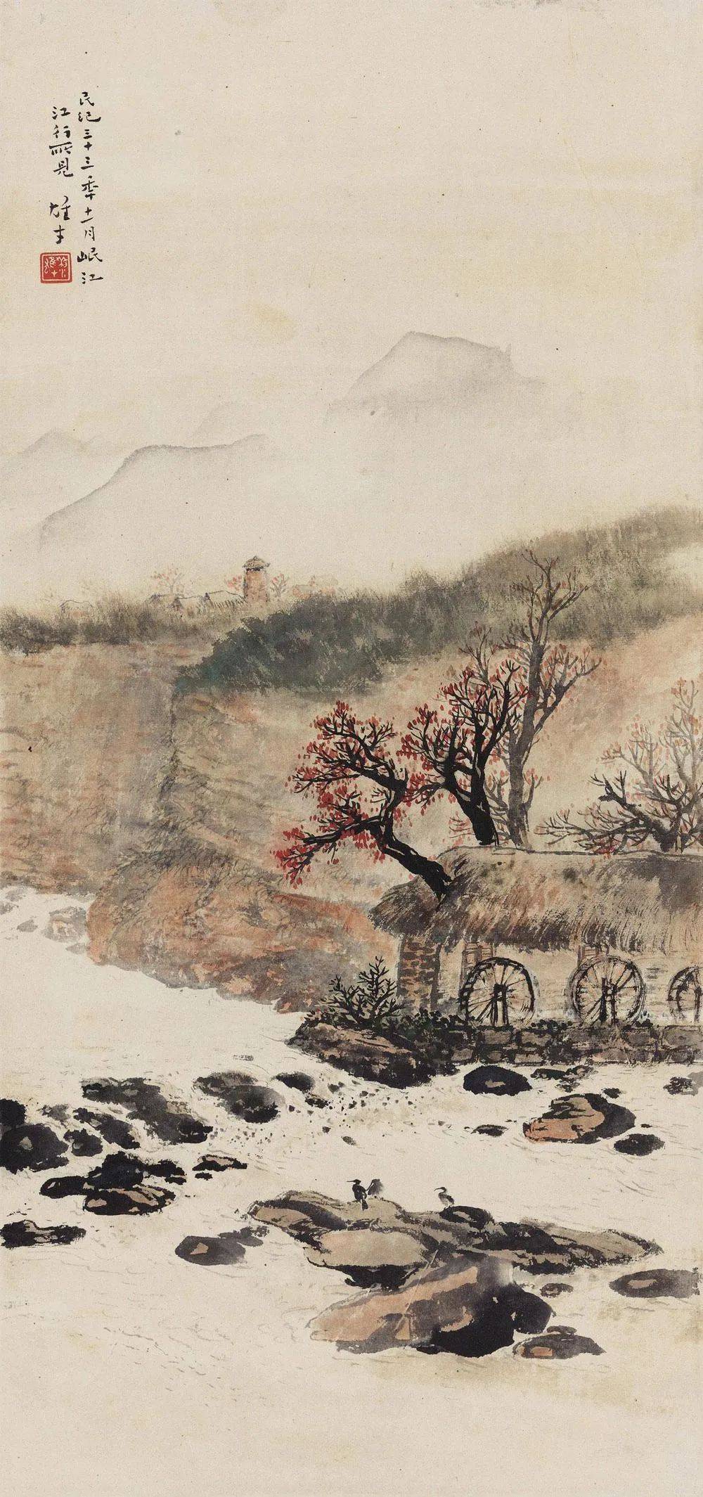 国画大师画里的乡村山水画,美丽的景色,浓浓的乡情