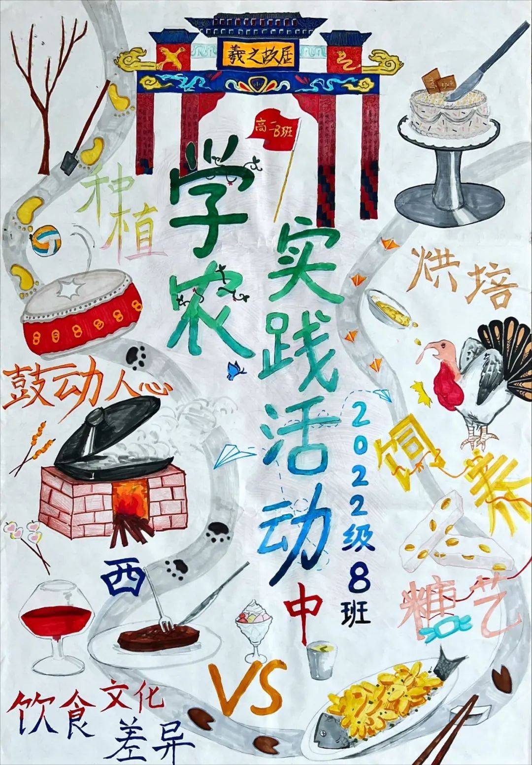 全环境立德树人 | 青岛十九中学农实践圆满落幕,各班创意海报展劳动