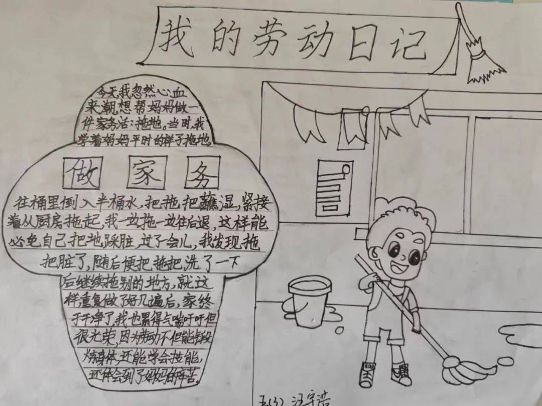 打扫房间简笔画手抄报图片