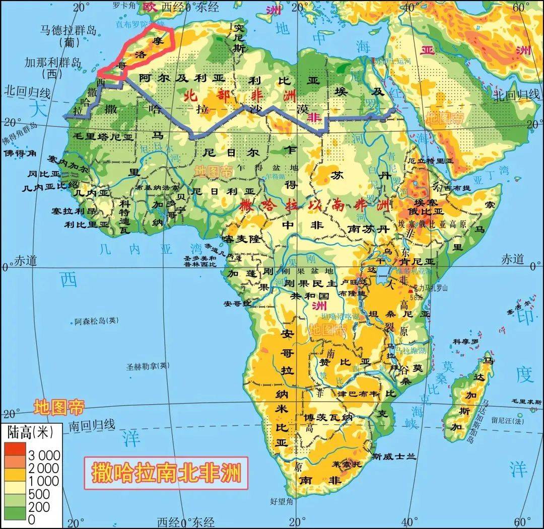 北非半球位置图片