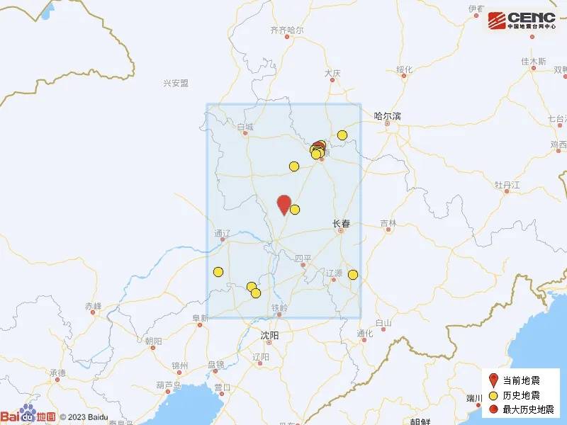 吉林松原市长岭县发生3.6级地震,震源深度12公里