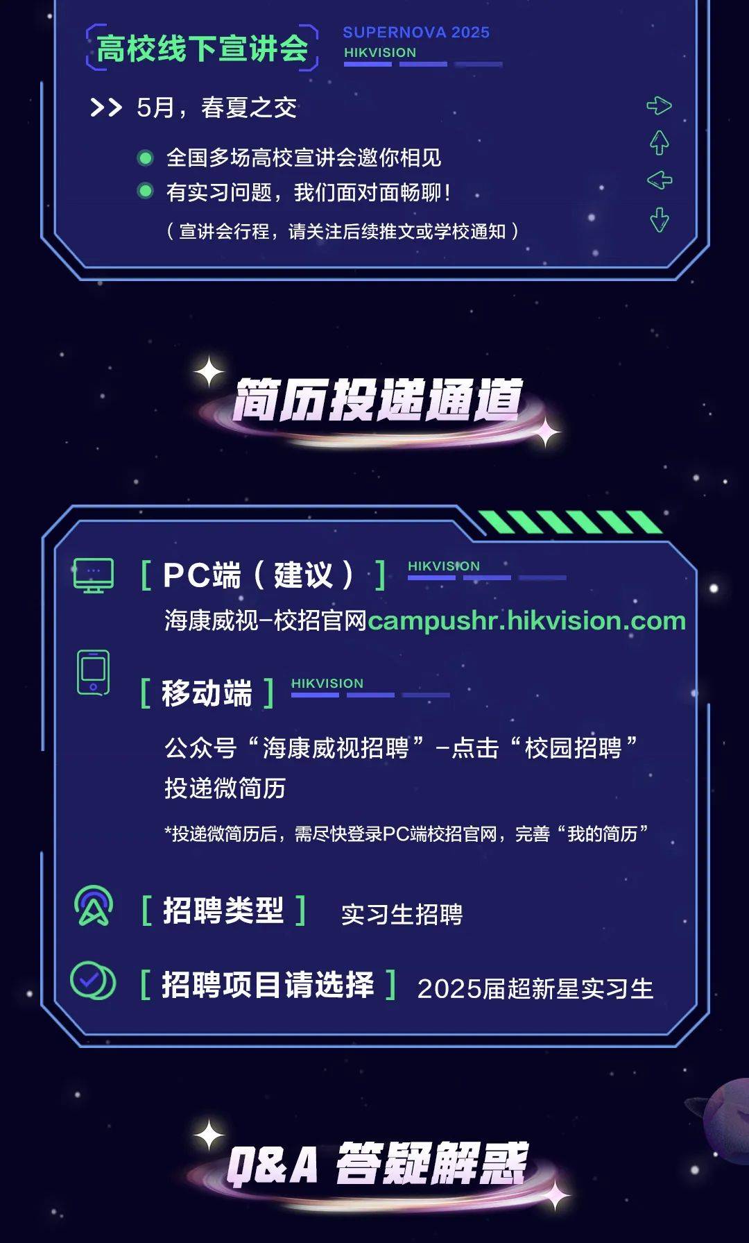 海康威视2025届超新星实习生招聘启动