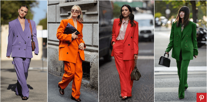 春季流行色西装怎么穿_套装_黑色_颜色