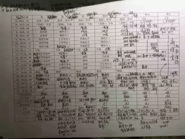 学霸作息表模板图片