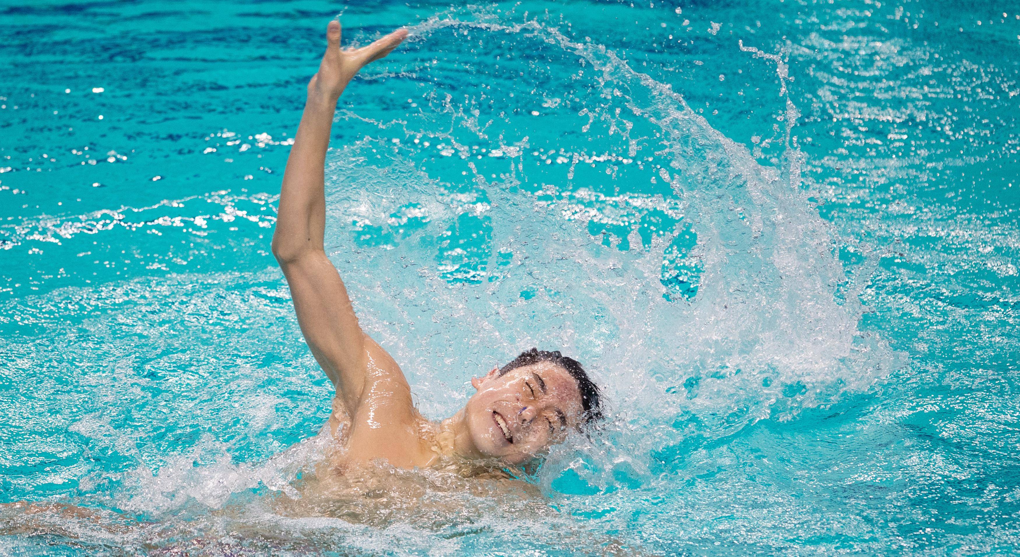 全国花样游泳冠军赛:郭牧也夺得男子单人自由自选冠军