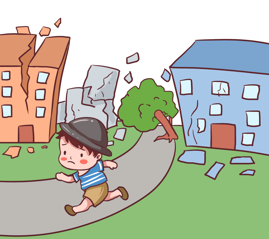 地震废墟漫画图片