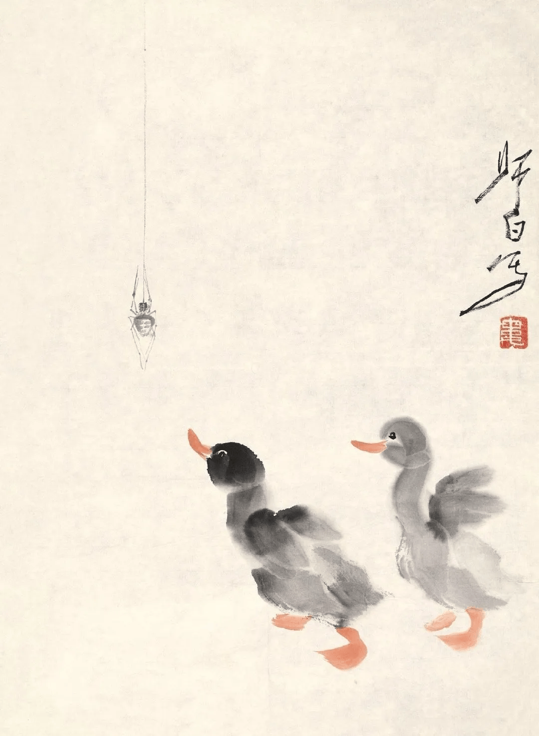 娄师白笔下的小鸭子,简而不凡,生机勃勃!