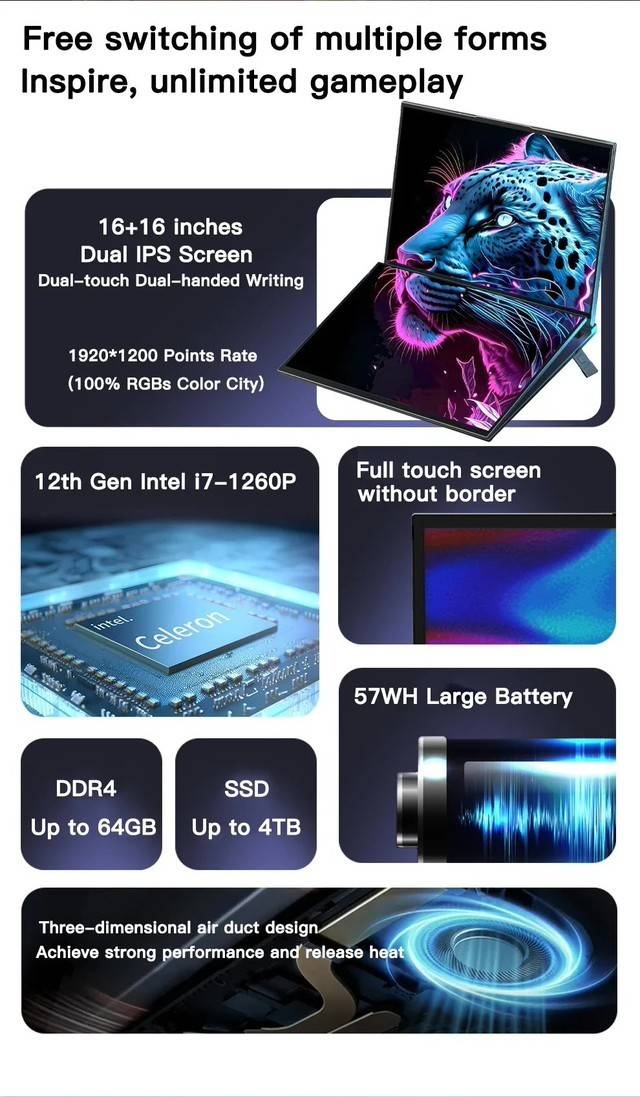 深圳一公司SZBOX推出双屏笔记本DS16：无实体键盘，710 美元起