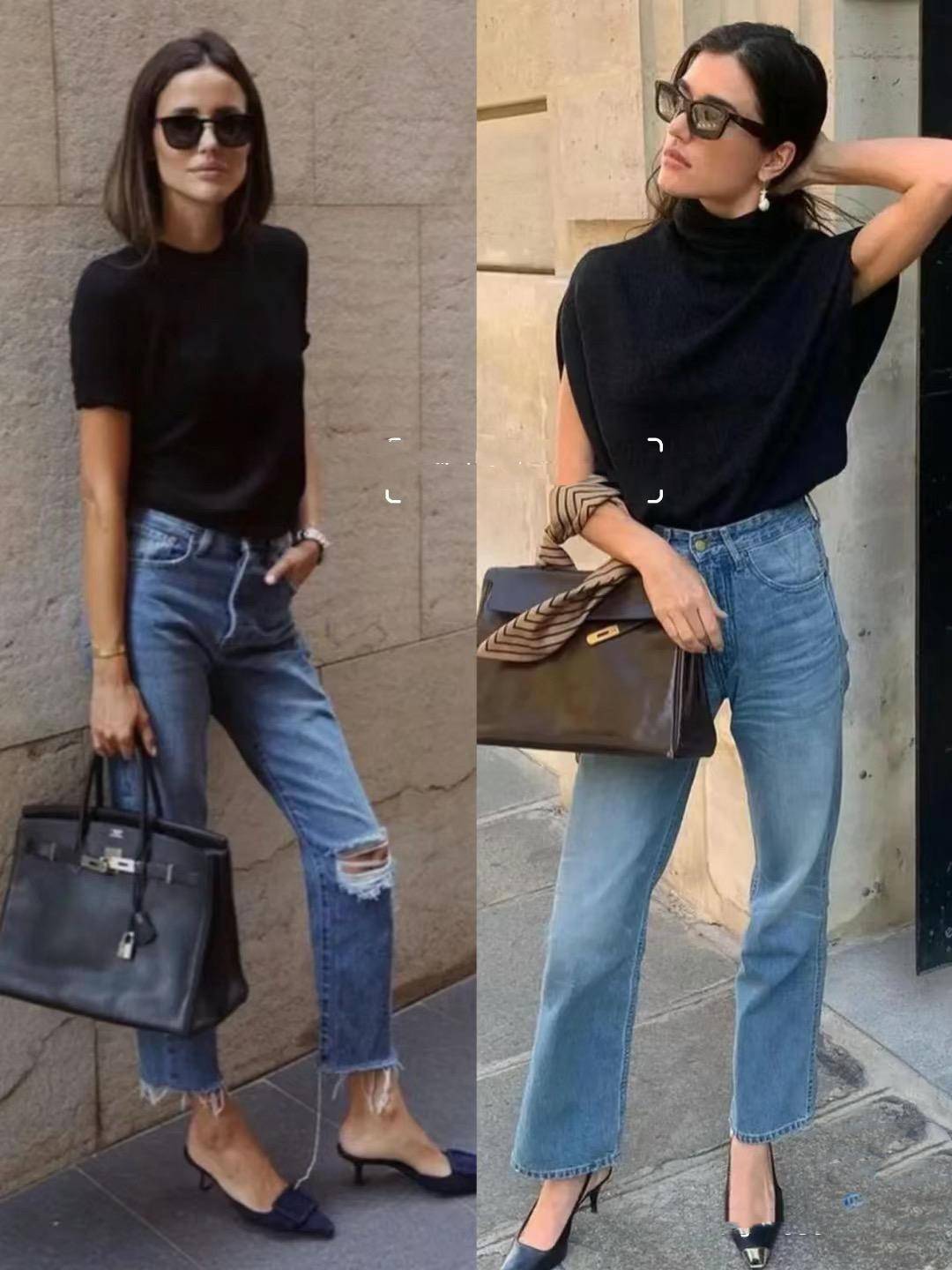 入夏后爱上一种穿搭,叫做"牛仔裤 凉鞋",清爽时髦还显高