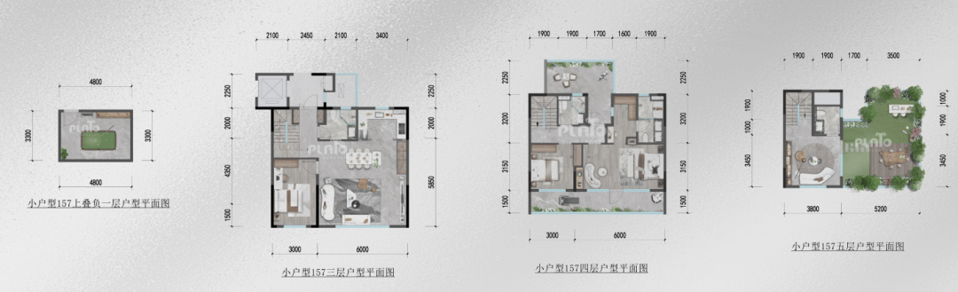 叠层别墅户型图平面图图片