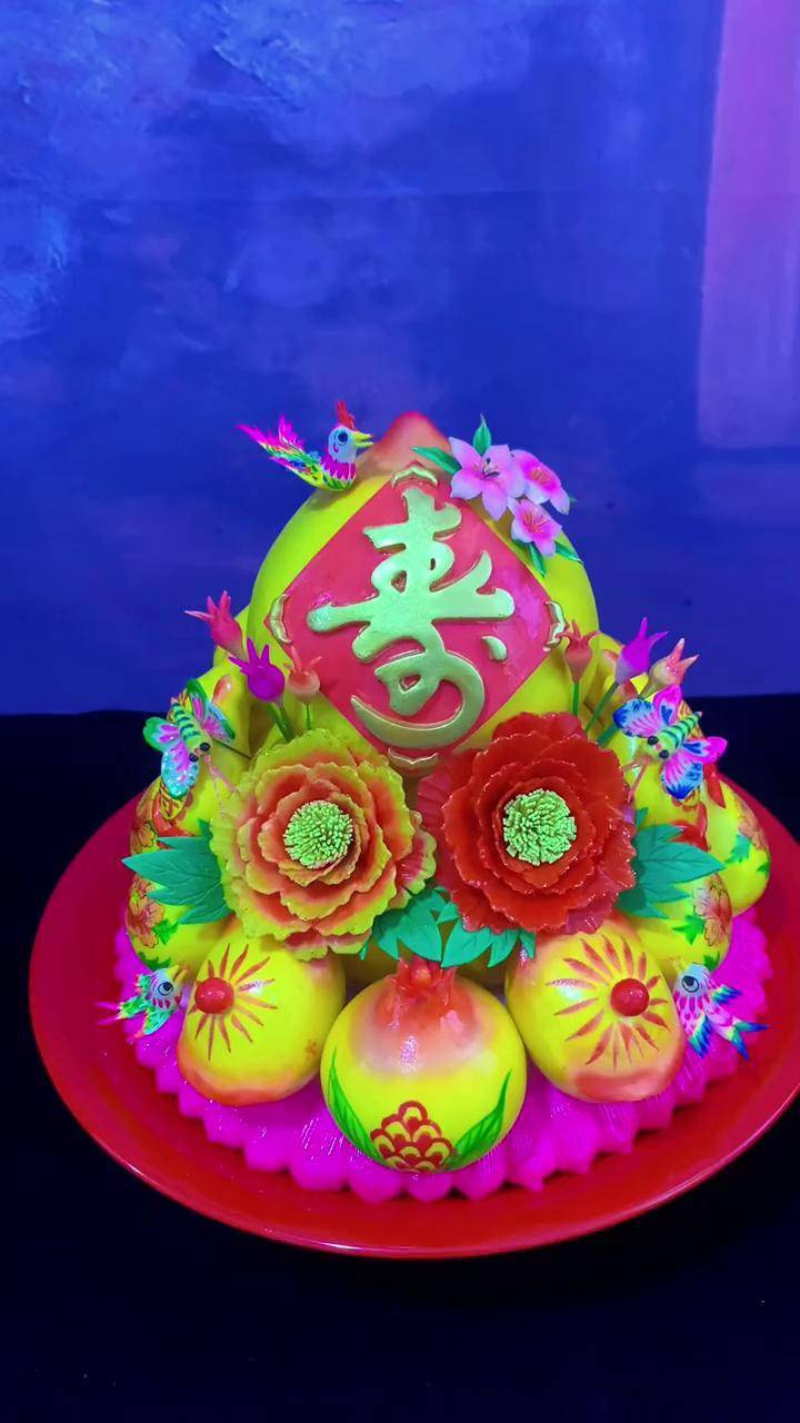 客户定制款迎财神生日萌萌面塑 莱州 寿桃 胶东花饽饽