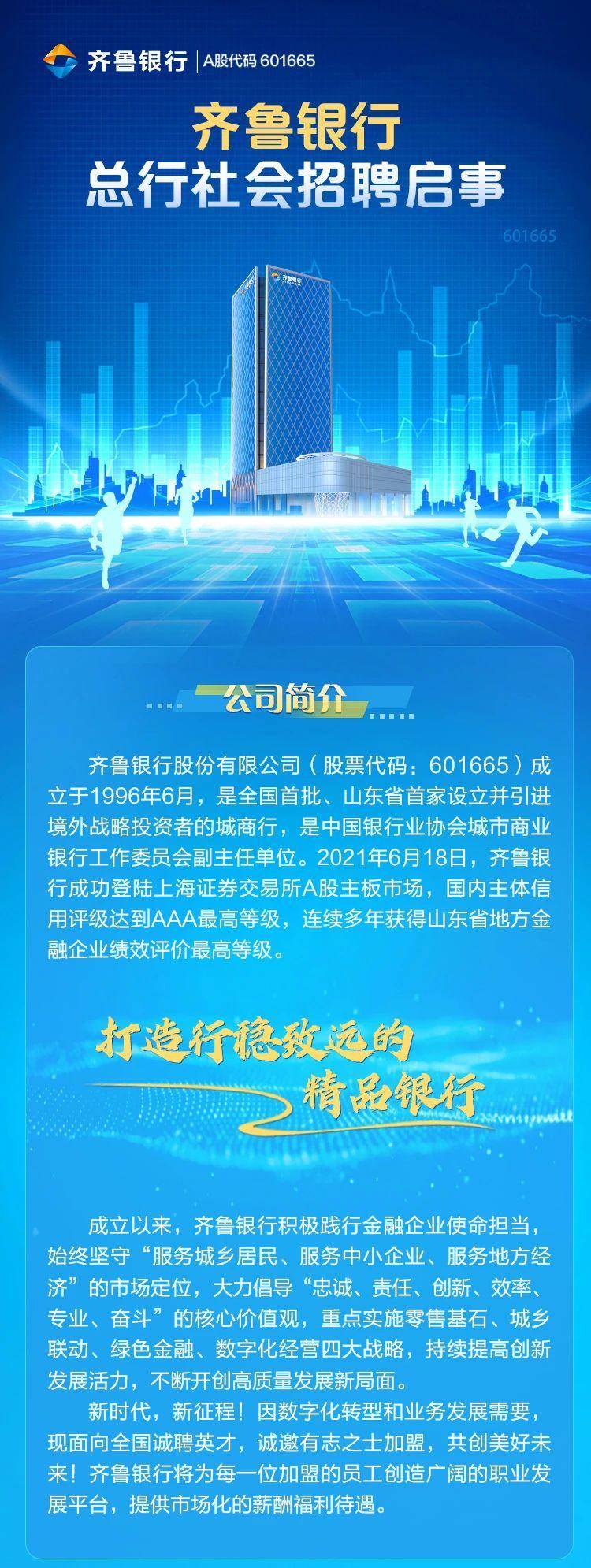 壹点送岗|待遇优厚!岗位众多!齐鲁银行总行公开招聘了_王帅_邓睿勤_张岩