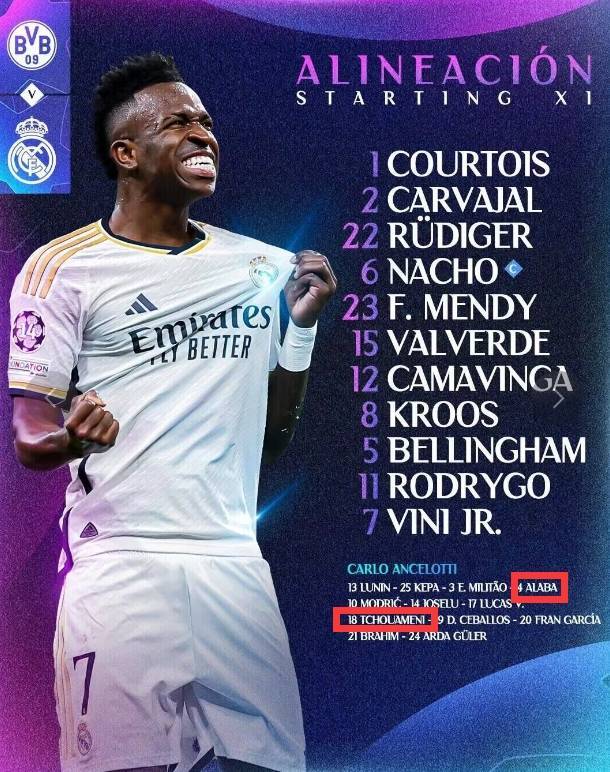 安帅此前称琼阿梅尼无缘欧冠决赛,但他和阿拉巴都进替补_皇马_事情