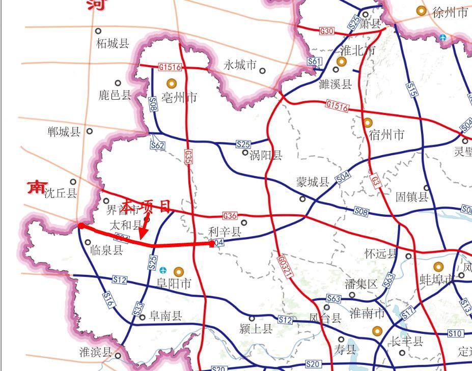 合霍阜高速具体路线图图片