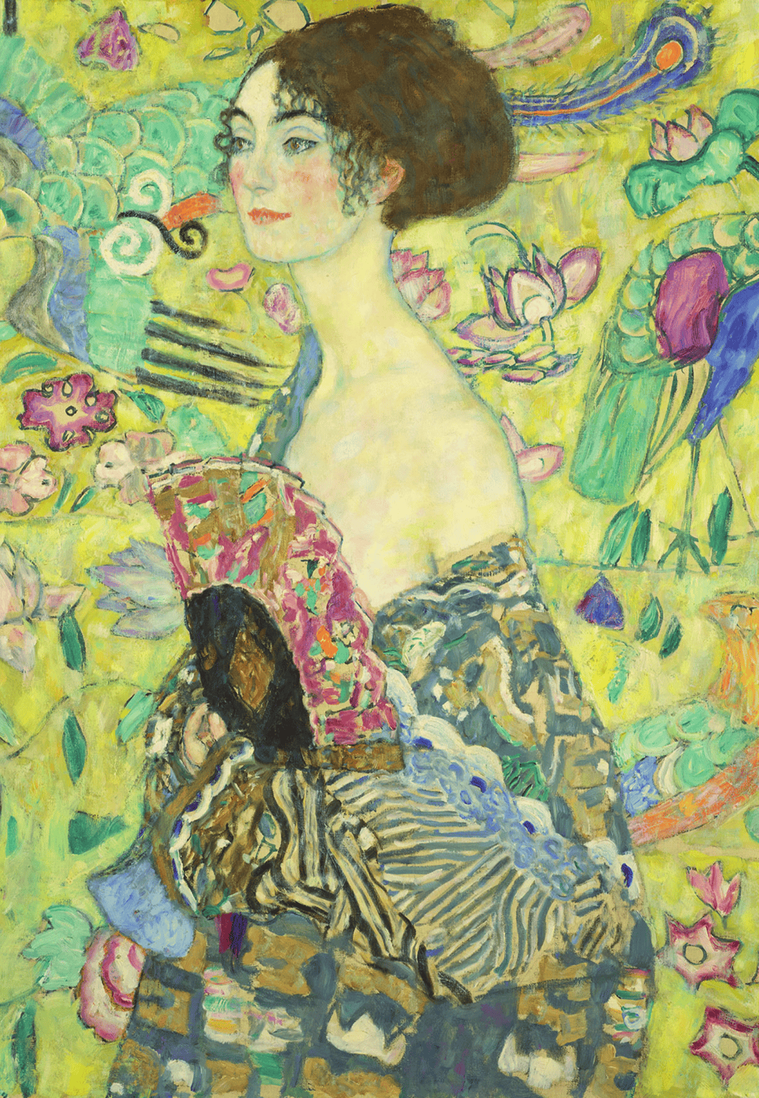 古斯塔夫·克里姆特持扇的女子 (局部)布面油画1918年〔英〕英国国家