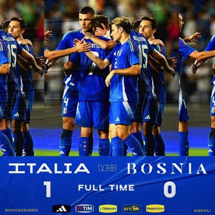 友谊赛-意大利1-0波黑 基耶萨助攻弗拉泰西凌空斩制胜