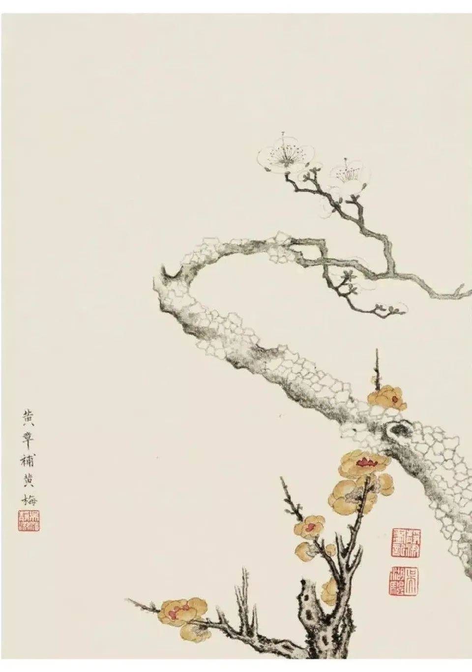 吴湖帆 花鸟画《梅花册页》