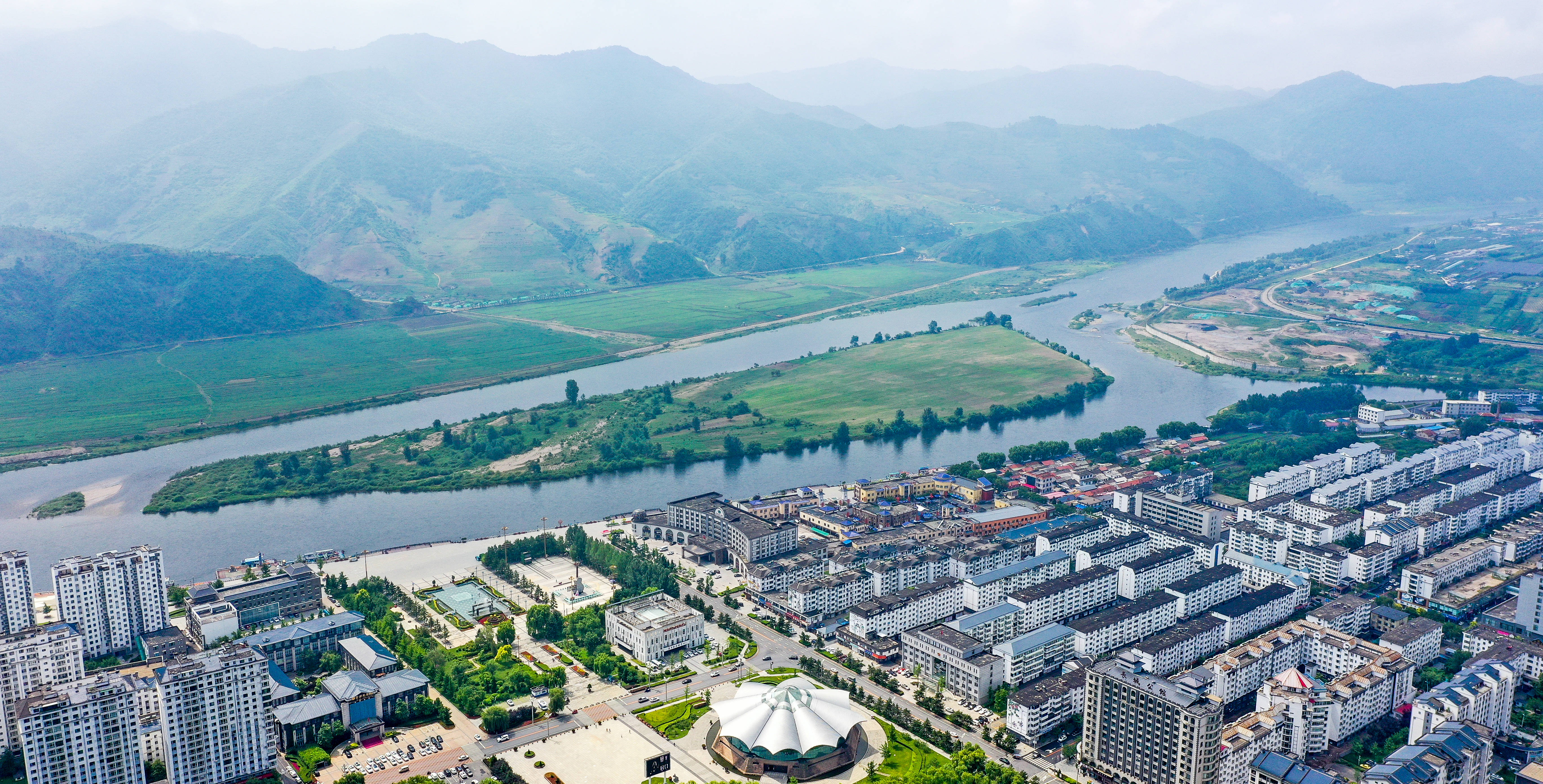 吉林市松花江全景图图片