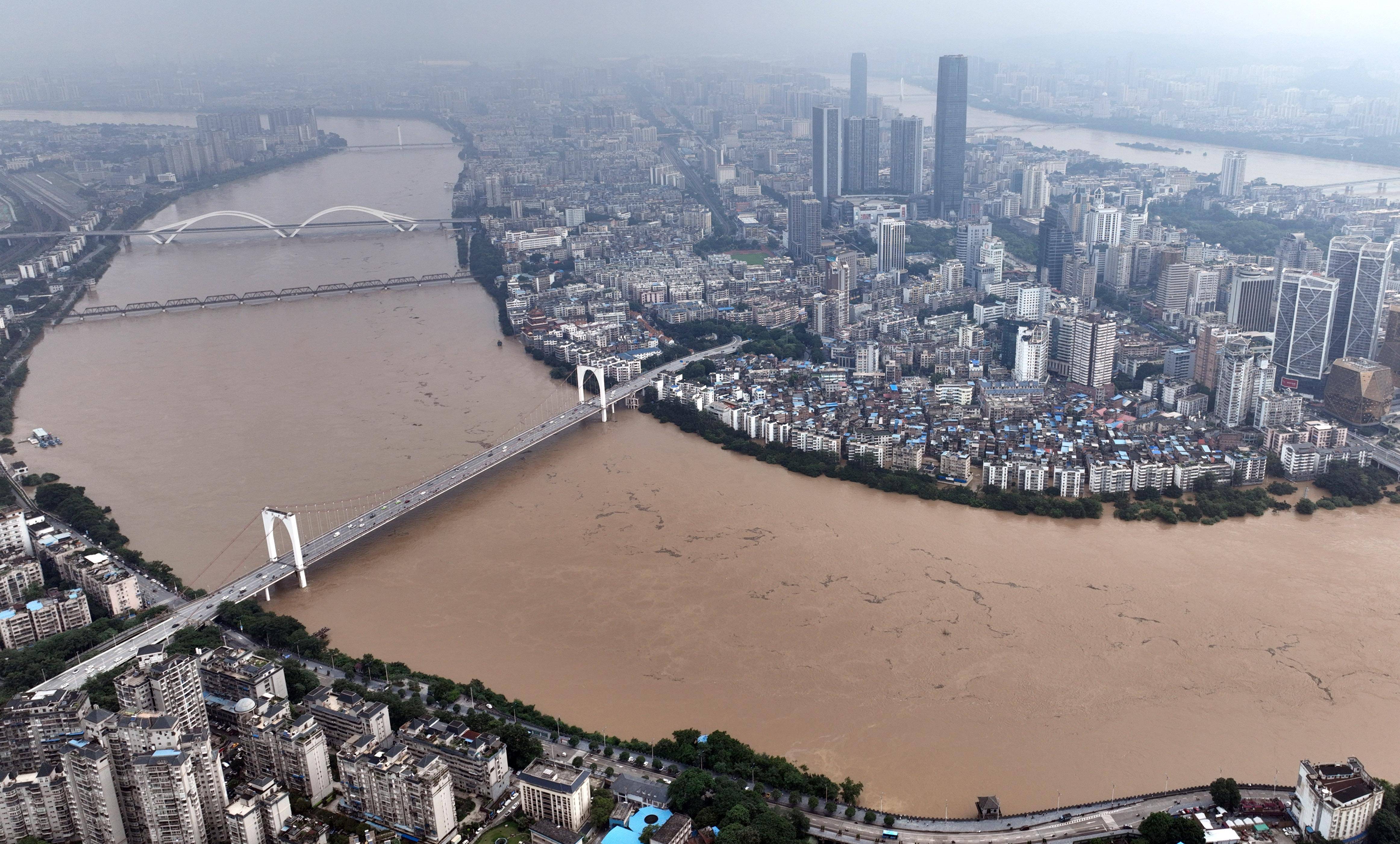 广西柳州:柳江2024年第1号洪水洪峰过境