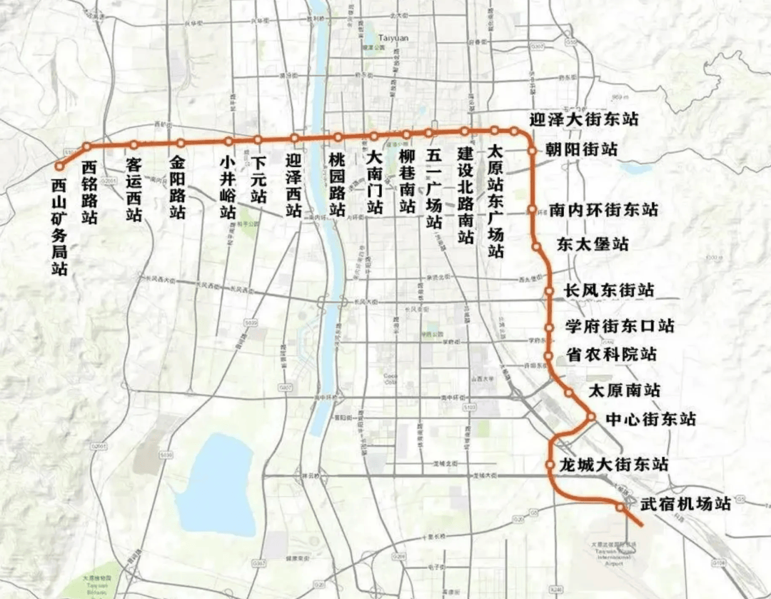 太原地铁1号线详细图图片