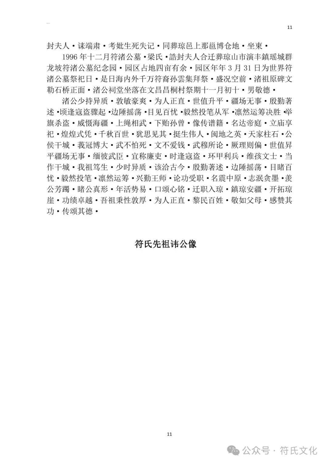 海南定安文龙村符氏族谱实录