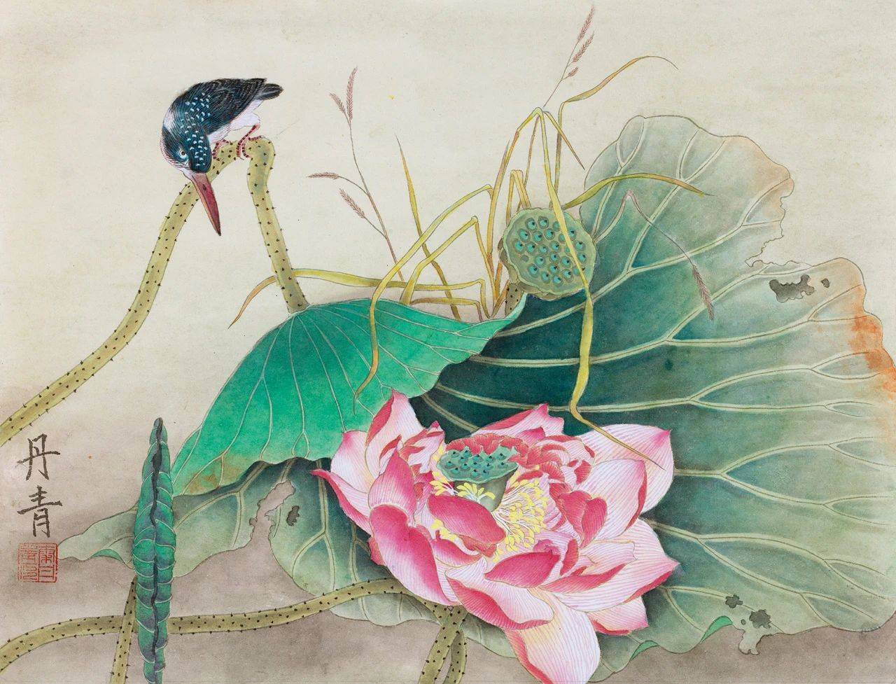 《不染》时,一定会惊叹艺术家笔下的荷花,竟能如此摇曳生姿,潇洒飘逸