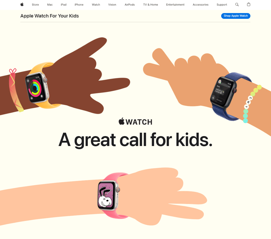 苹果官网上线新页面,向儿童群体力推 Apple Watch SE 2_功能_手表