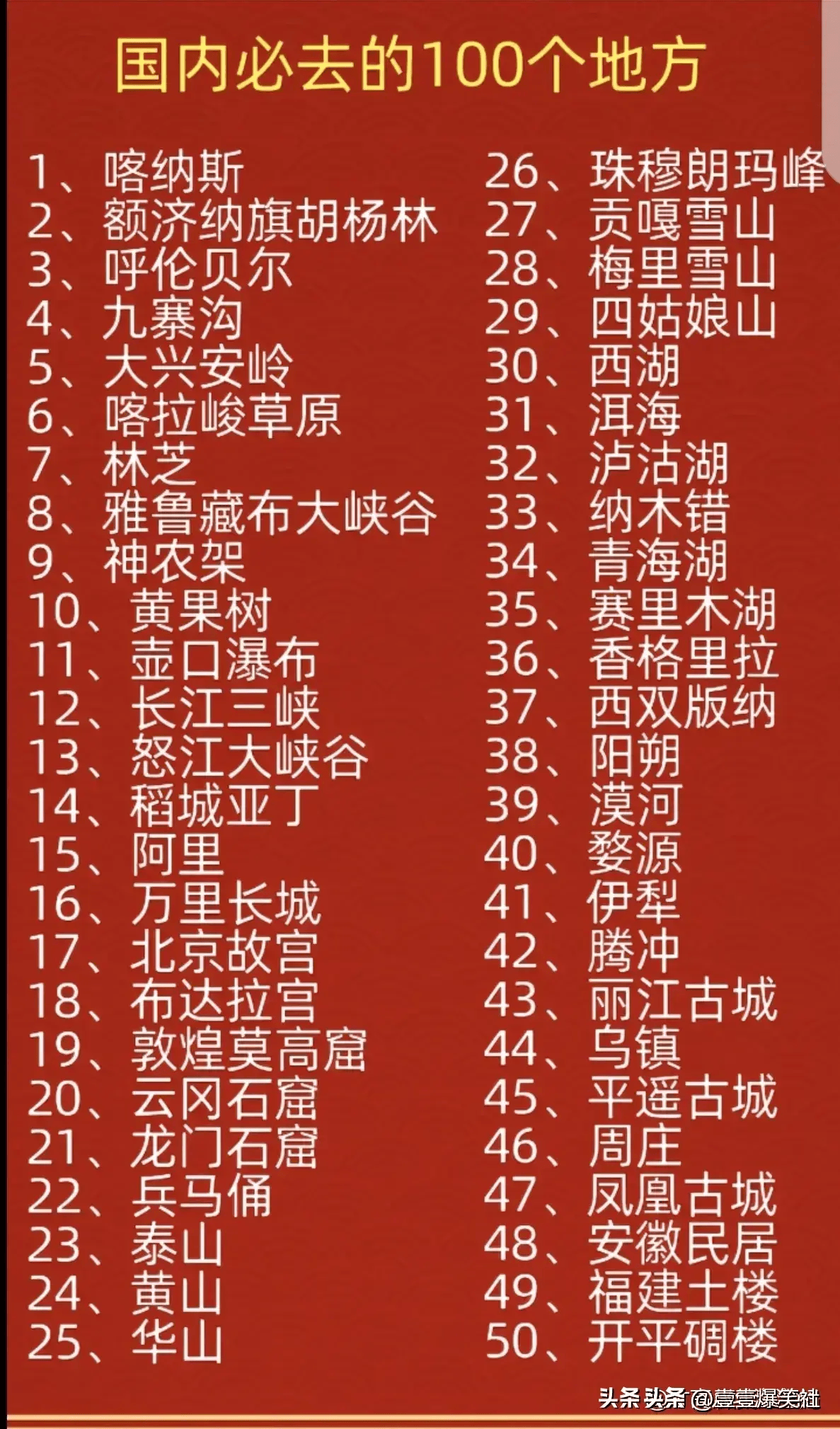 中国10大顶级景点排行榜：不容错过的瑰宝