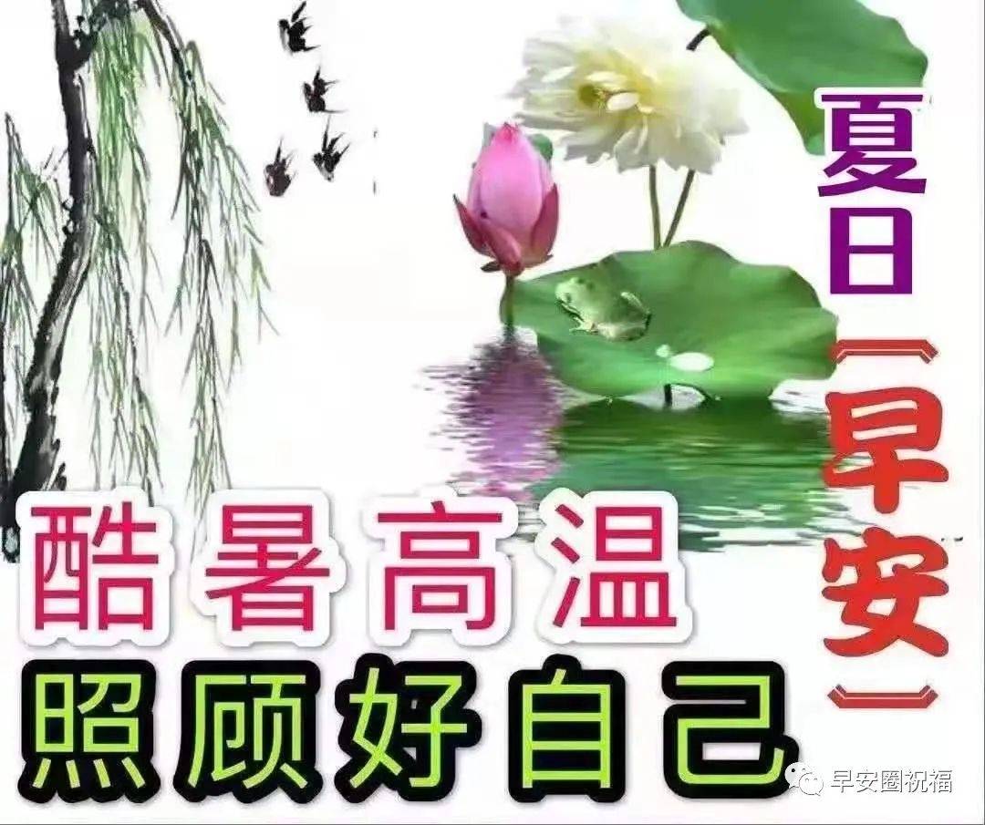 早上好防暑带字图片图片