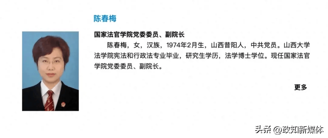 陈春梅已任国家法官学院党委委员,副院长