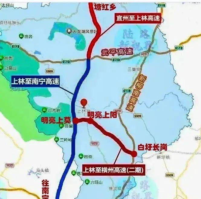 上林至横县高速线路图图片