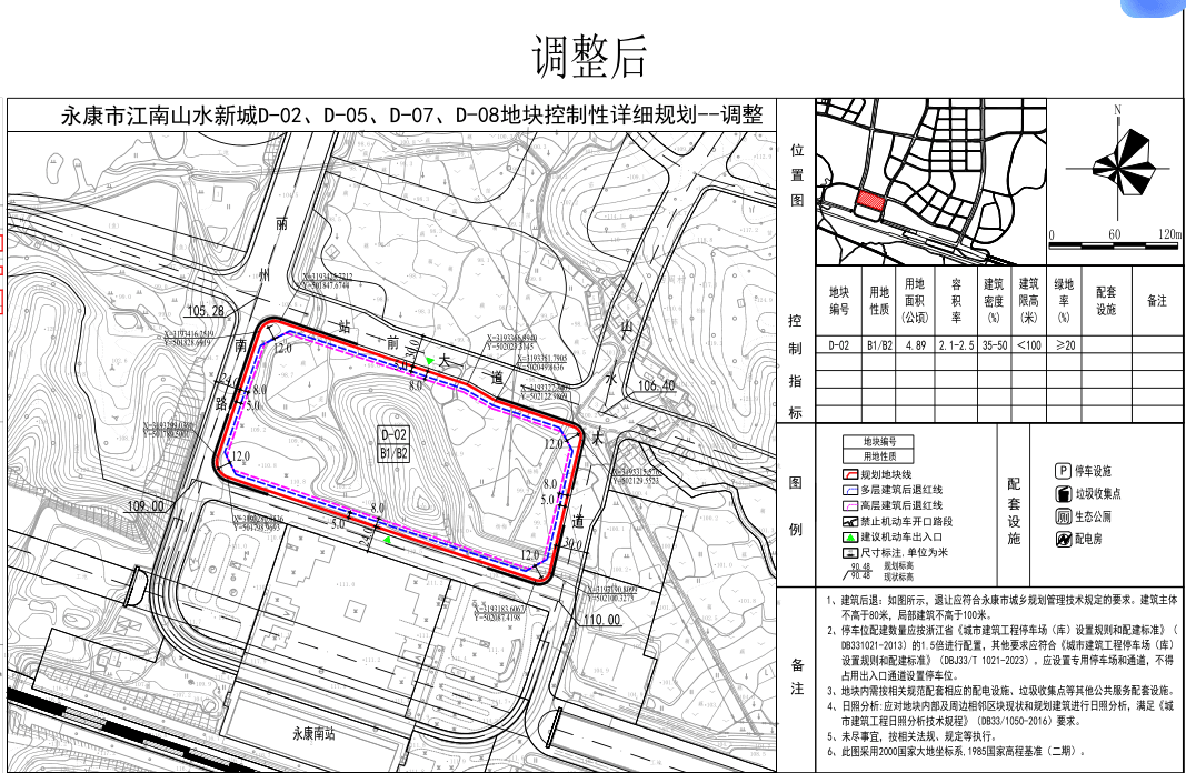 永康市江南山水新城管理委员会对该区块进行了控规调整,现进行公示!