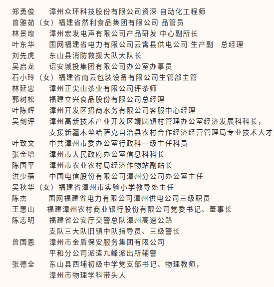 名单揭晓,漳州这些个人和集体上榜>2024-07-181806>来源漳州市总工会>