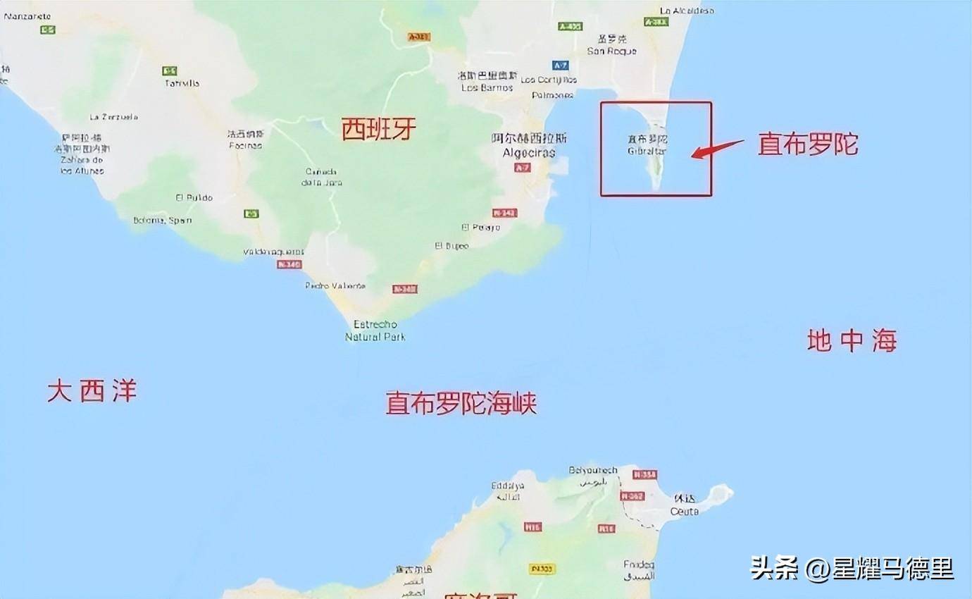 直布罗陀海峡的地图图片