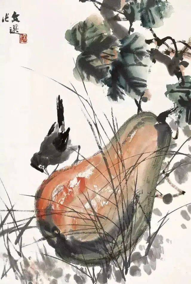汤文选大写意花鸟,有味道