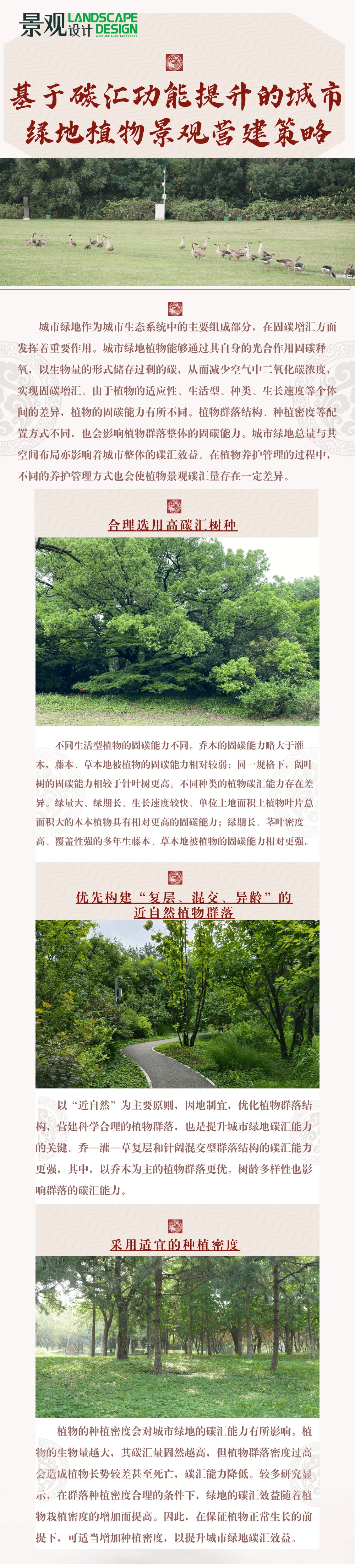 【景观·实践】基于碳汇功能提升的城市绿地植物景观营建策略_发展_智慧_类型