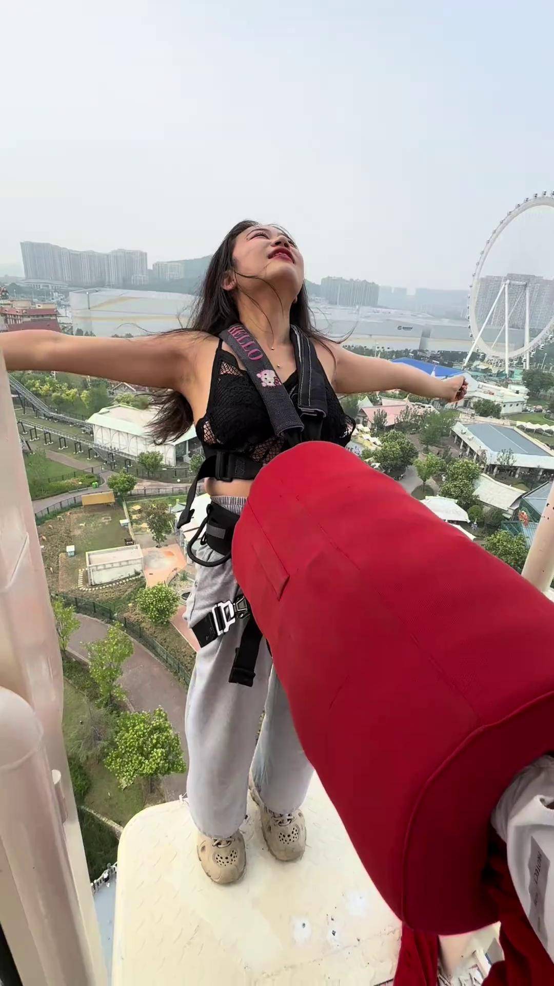 最狠蹦极空中一字马!山东蹦极 济南蹦极 蹦极蹦极