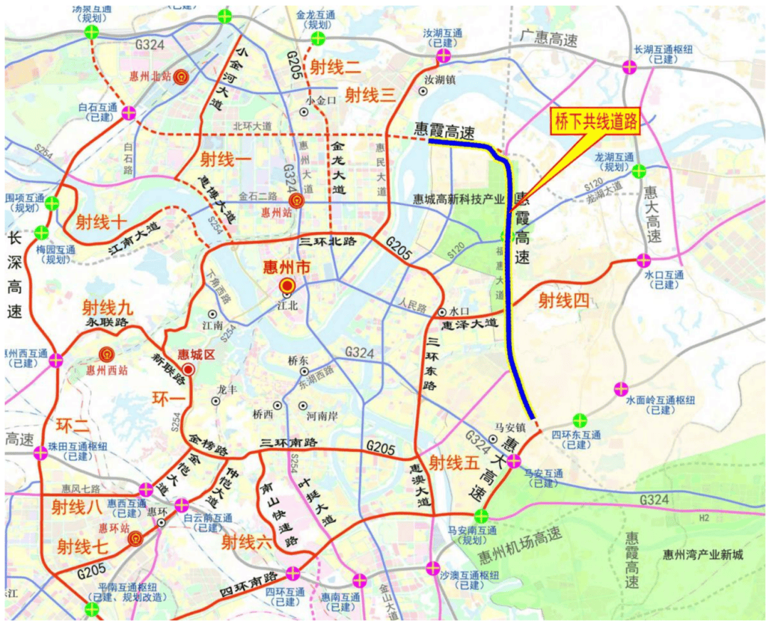据规划显示,项目选址惠州市惠城区水口街道,马安镇,总体呈北-南走向
