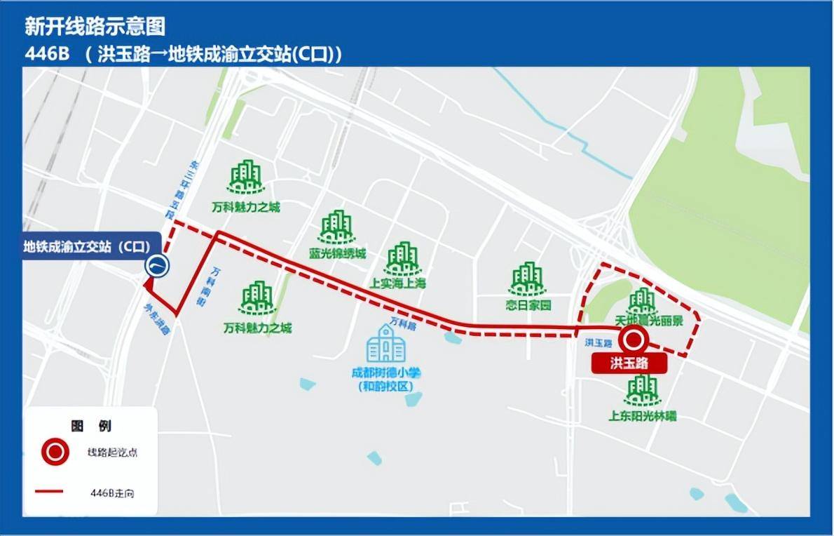446路起讫点:地铁成渝立交站(c口)——地铁成渝立交站(c口)线路走向