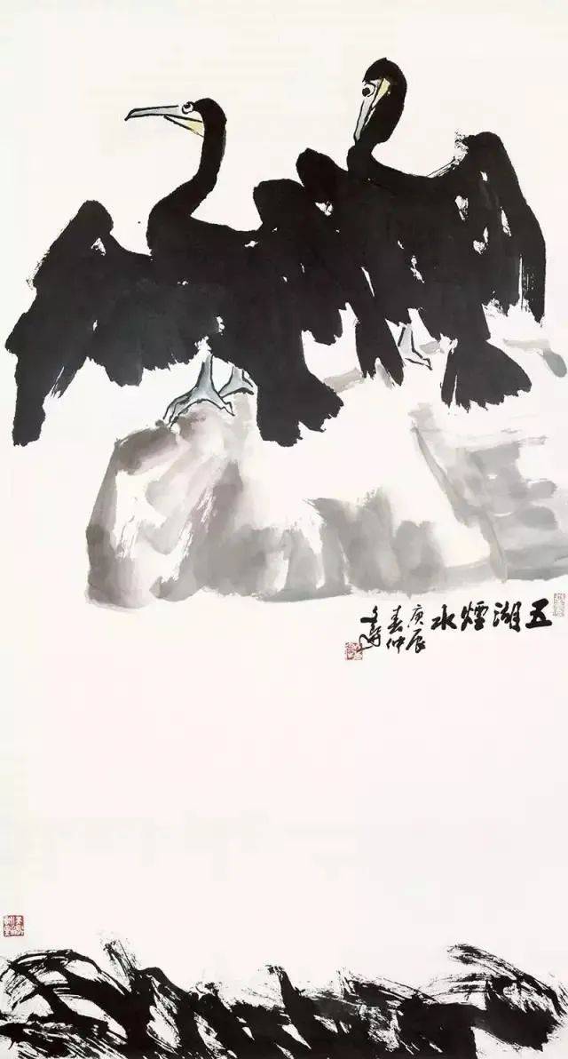 汤文选这16幅大写意花鸟,有味道!_作品_艺术_国画