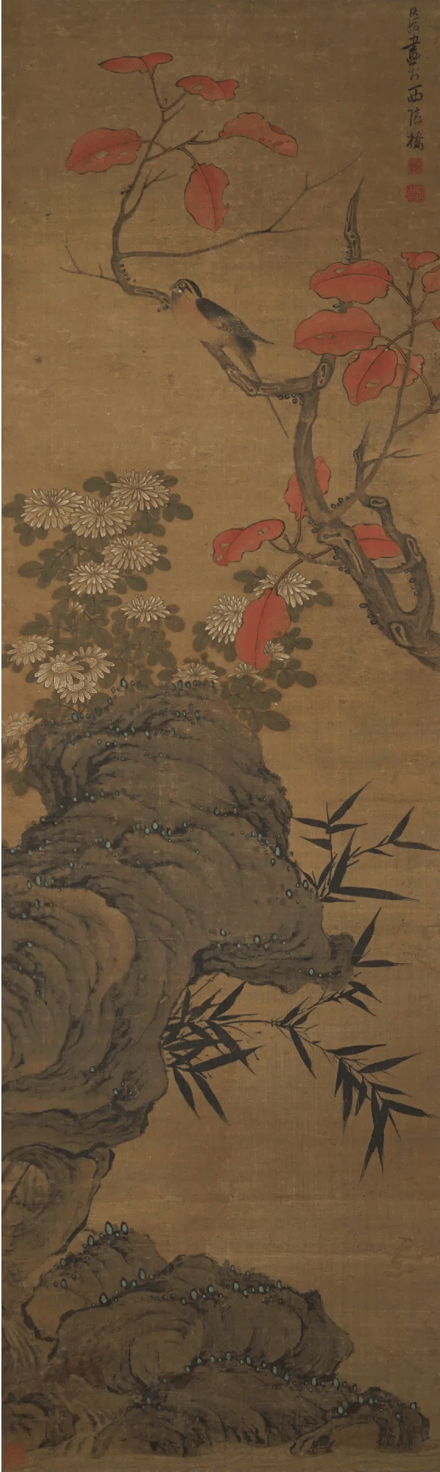 陈洪绶:花鸟画四条屏