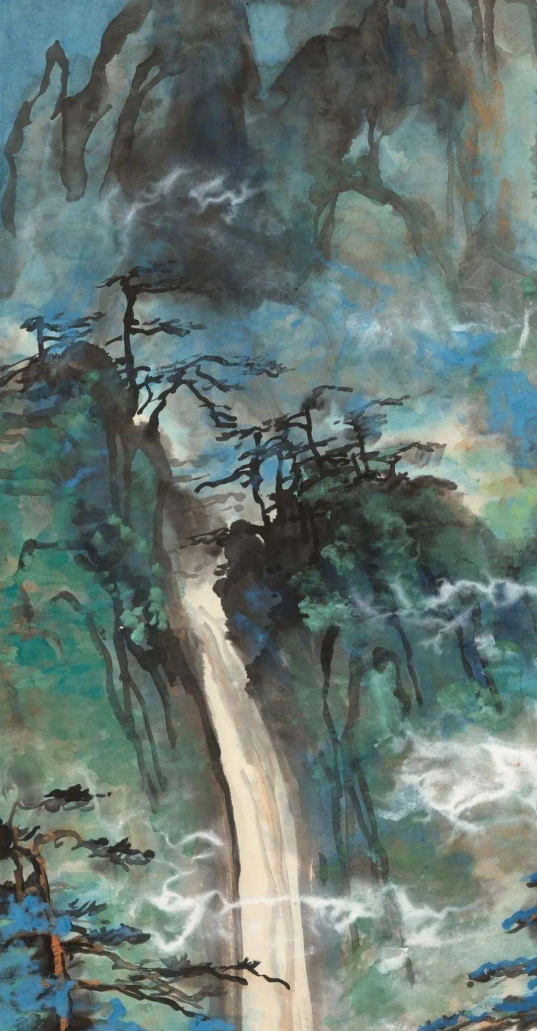 刘海粟《白龙飞瀑》欣赏