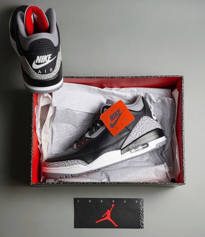 复刻实物及鞋盒曝光,aj3黑水泥这次足够经典!