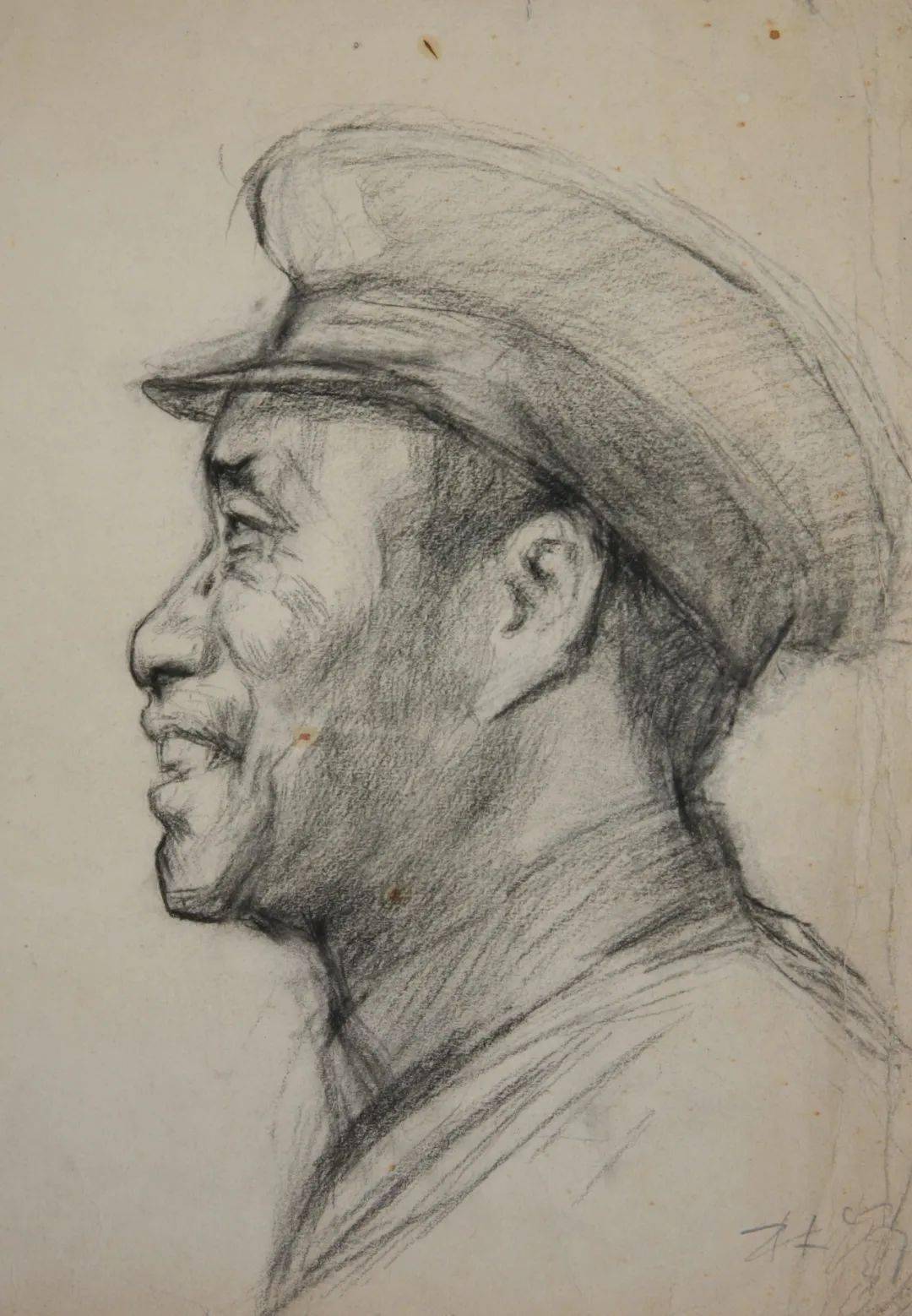 井冈山会师——朱老总素描像 林岗 1975年 29.