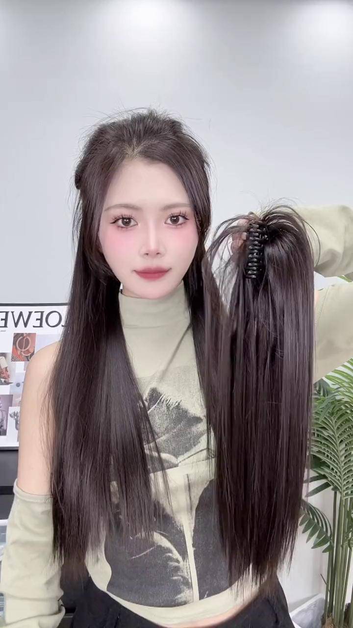 这个半扎高马尾,也太适合发量少的姐妹了增加发量 高马尾 假发 洋气