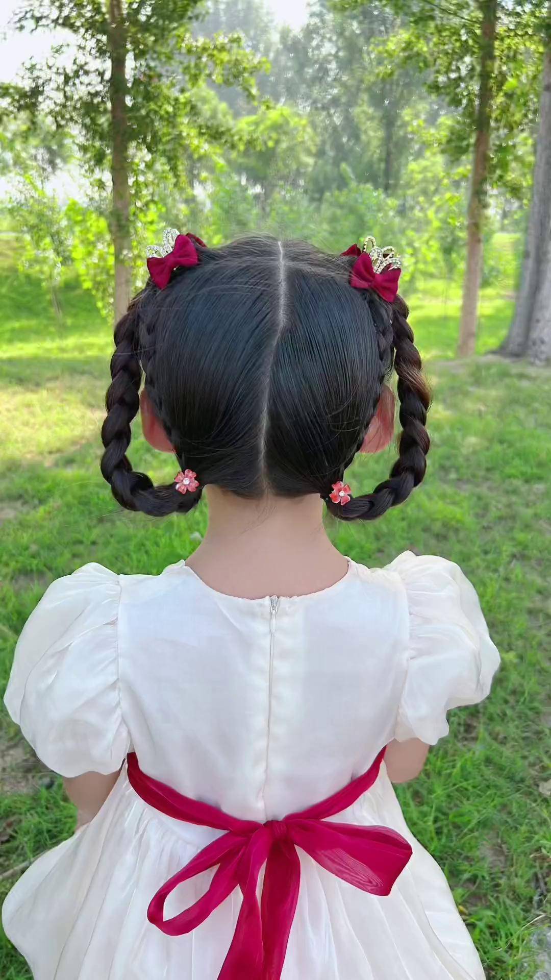 一看就会的夏日清凉公主盘发儿童编发头饰发饰抖音818发现好物节生